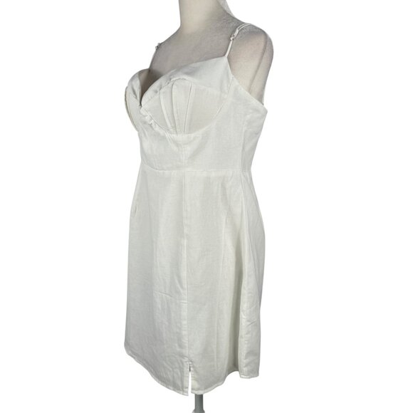 NWT Selfie Leslie Devoted Structured Bust Cami Strap Mini Dress in White Sz XL - Picture 4 of 12